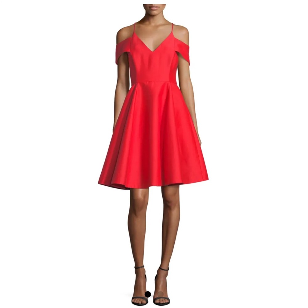 Halston Heritage Cold-Shoulder Cocktail Dress